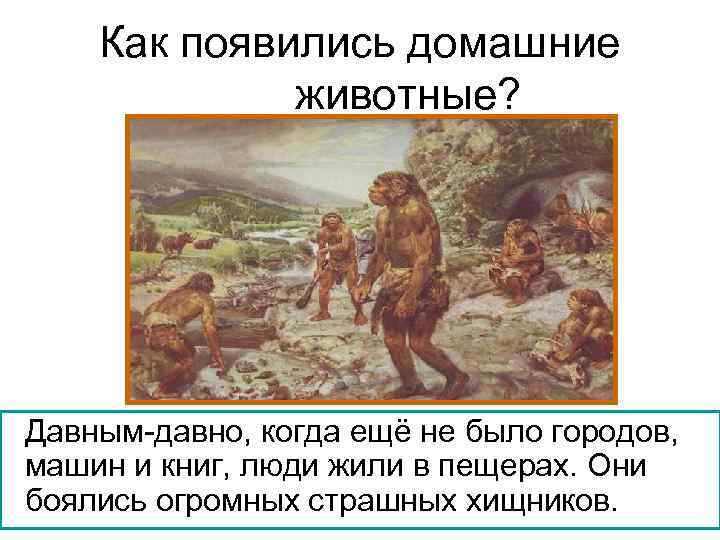 Как появились домашние животные? Давным-давно, когда ещё не было городов, машин и книг, люди