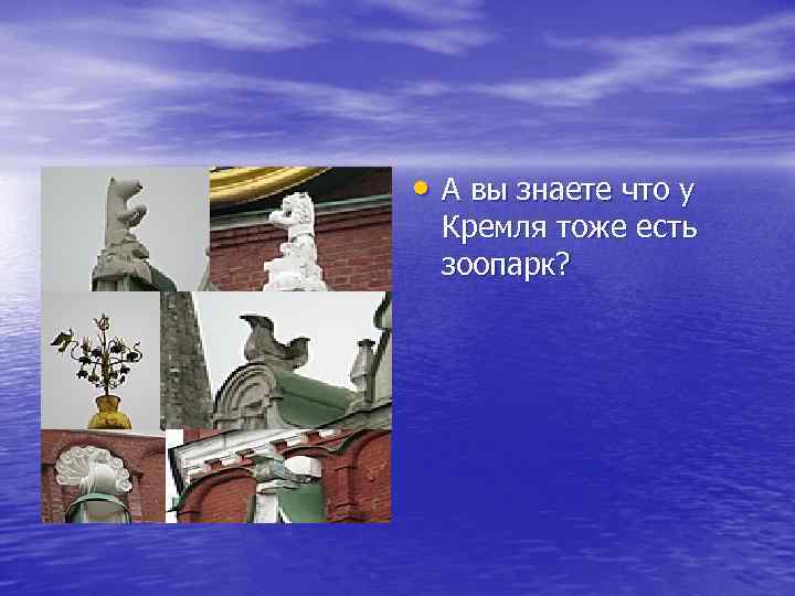  • А вы знаете что у Кремля тоже есть зоопарк? 