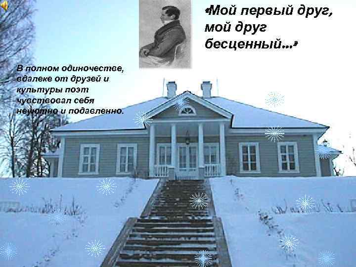  «Мой первый друг, мой друг бесценный…» В полном одиночестве, вдалеке от друзей и