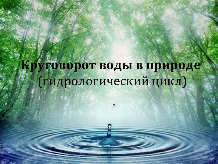 Круговорот воды в природе (гидрологический цикл) 