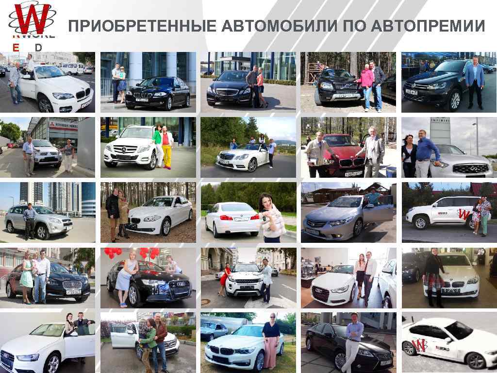 R WORL E D ПРИОБРЕТЕННЫЕ АВТОМОБИЛИ ПО АВТОПРЕМИИ 
