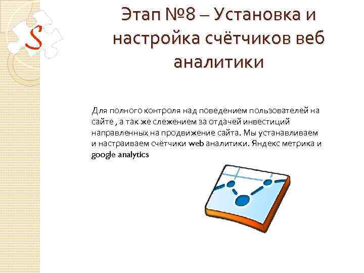 Этап № 8 – Установка и настройка счётчиков веб аналитики Для полного контроля над