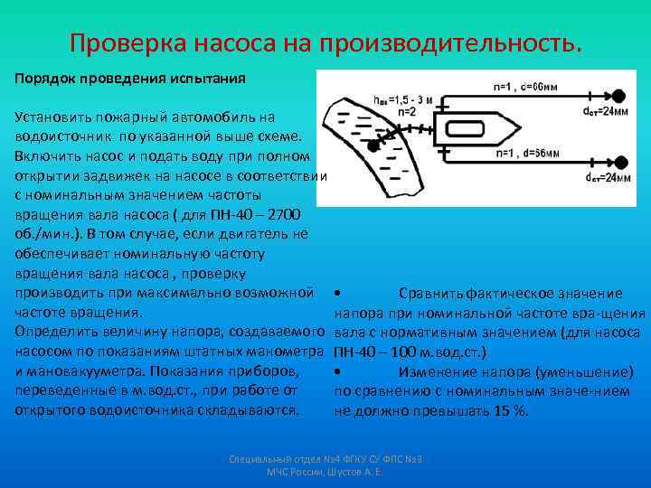 Пожарные насосы методический план