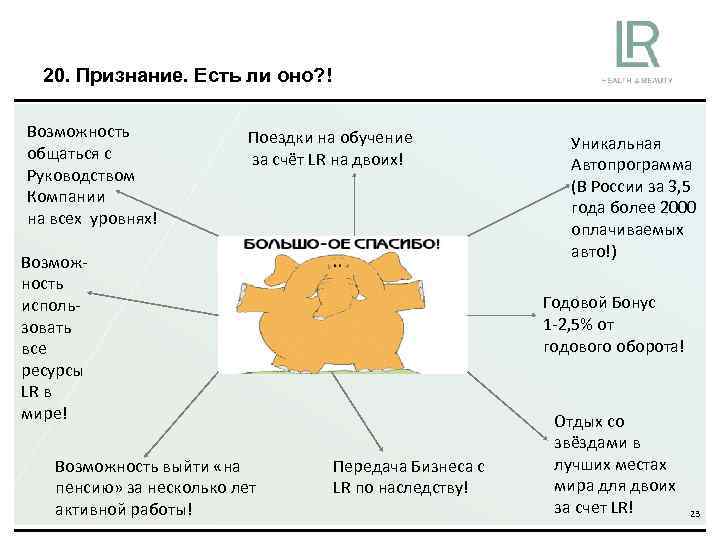 20. Признание. Есть ли оно? ! Возможность общаться с Руководством Компании на всех уровнях!