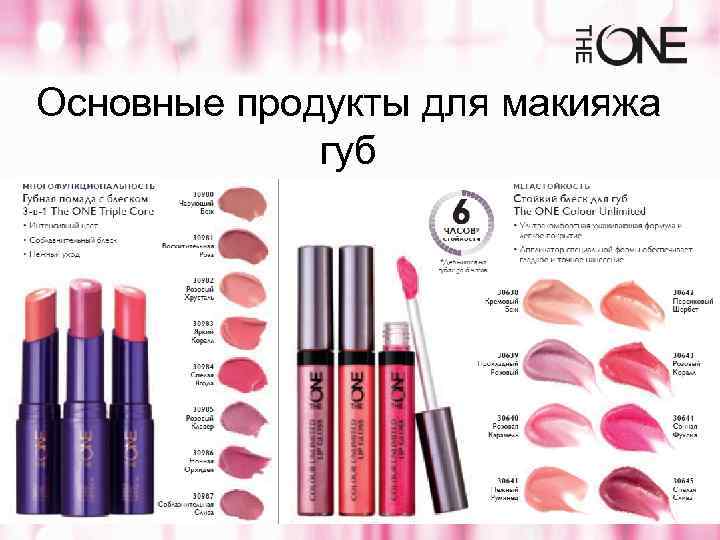 Основные продукты для макияжа губ 