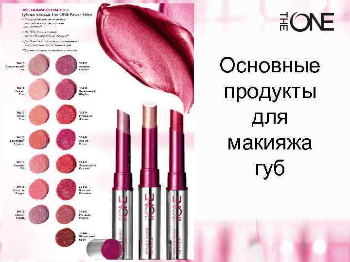 Основные продукты для макияжа губ 