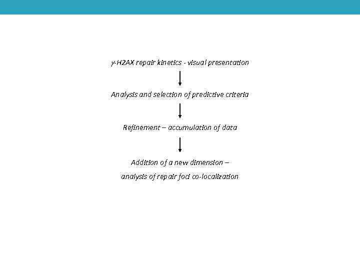  -H 2 AX repair kinetics - visual presentation Analysis and selection of predictive