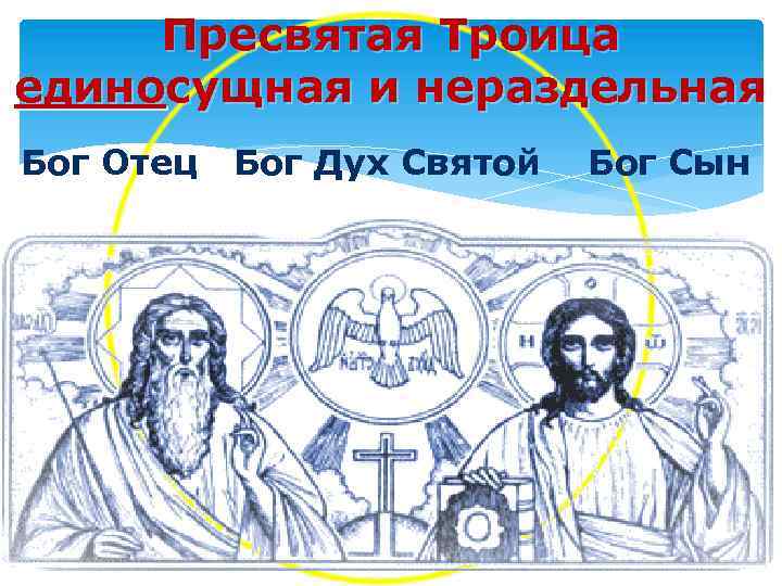 Пресвятая Троица единосущная и нераздельная Бог Отец Бог Дух Святой Бог Сын 