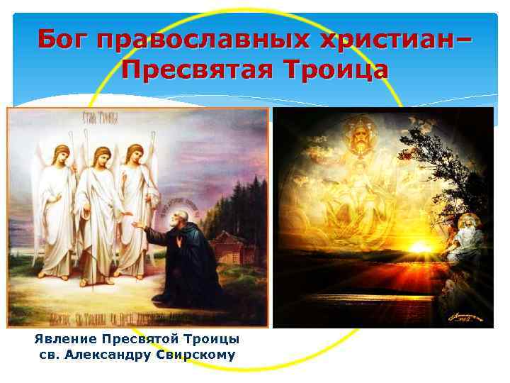 Бог православных христиан– Пресвятая Троица Явление Пресвятой Троицы св. Александру Свирскому 