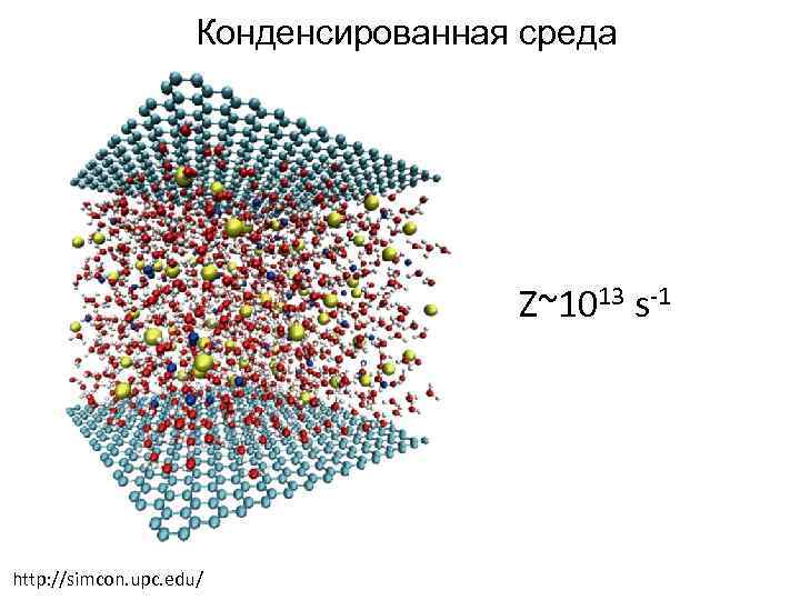 Конденсированная среда Z~1013 s-1 http: //simcon. upc. edu/ 