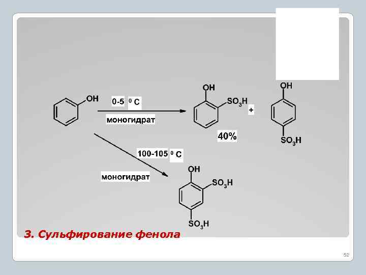 3. Сульфирование фенола 52 