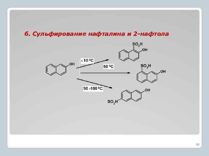 6. Сульфирование нафталина и 2 -нафтола 56 