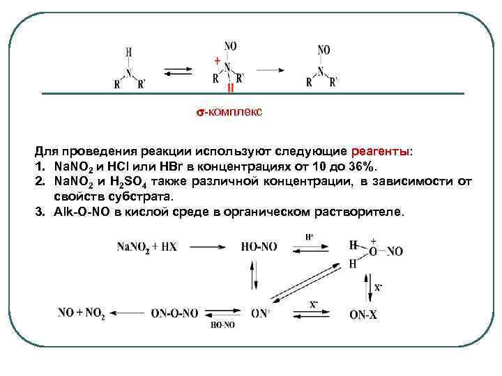  -комплекс Для проведения реакции используют следующие реагенты: 1. Na. NO 2 и HCl