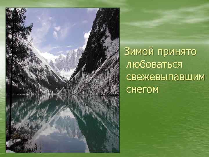 Зимой принято любоваться свежевыпавшим снегом 