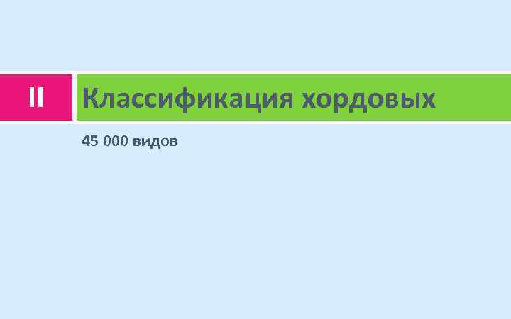 II Классификация хордовых 45 000 видов 