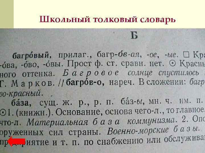 Школьный толковый словарь 