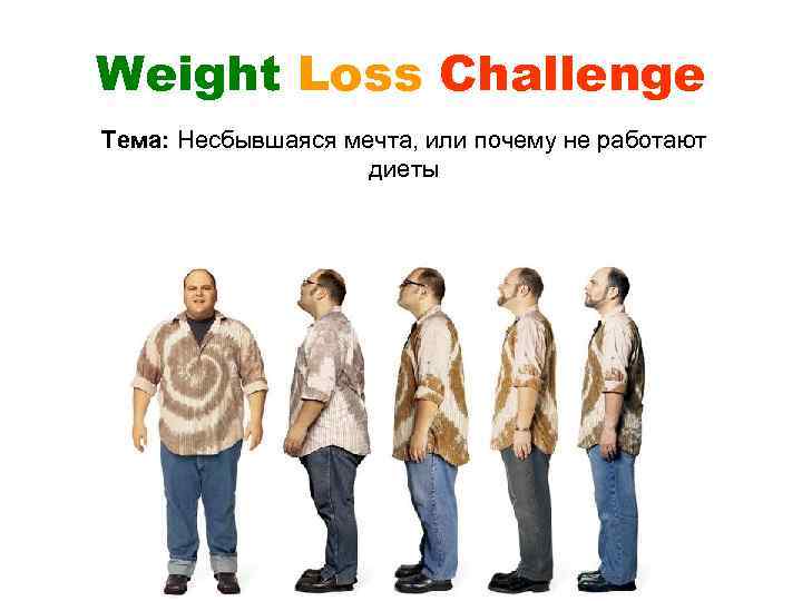 Weight Loss Challenge Тема: Несбывшаяся мечта, или почему не работают диеты 