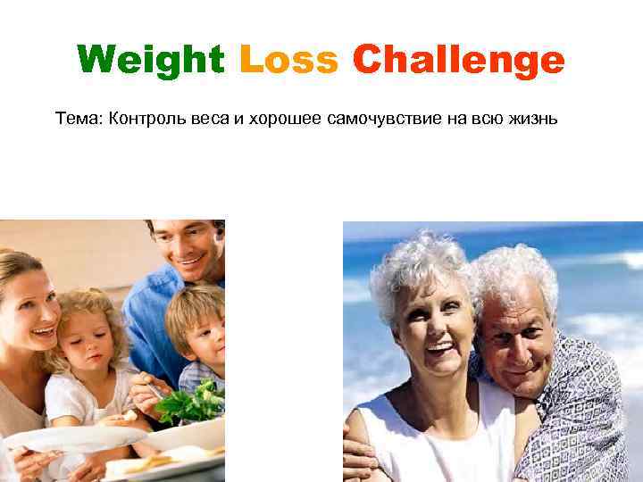 Weight Loss Challenge Тема: Контроль веса и хорошее самочувствие на всю жизнь 
