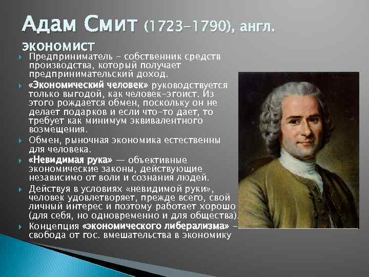 Адам смит презентация экономика