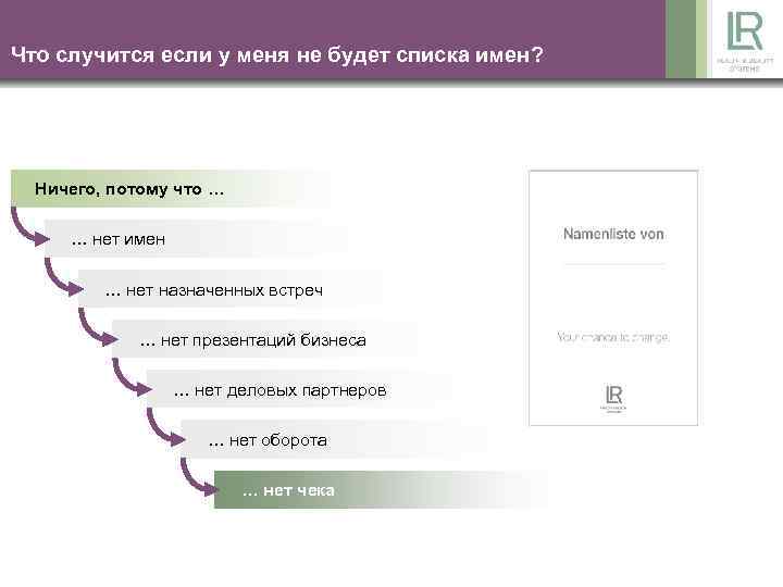 Что случится если у меня не будет списка имен? Ничего, потому что … …