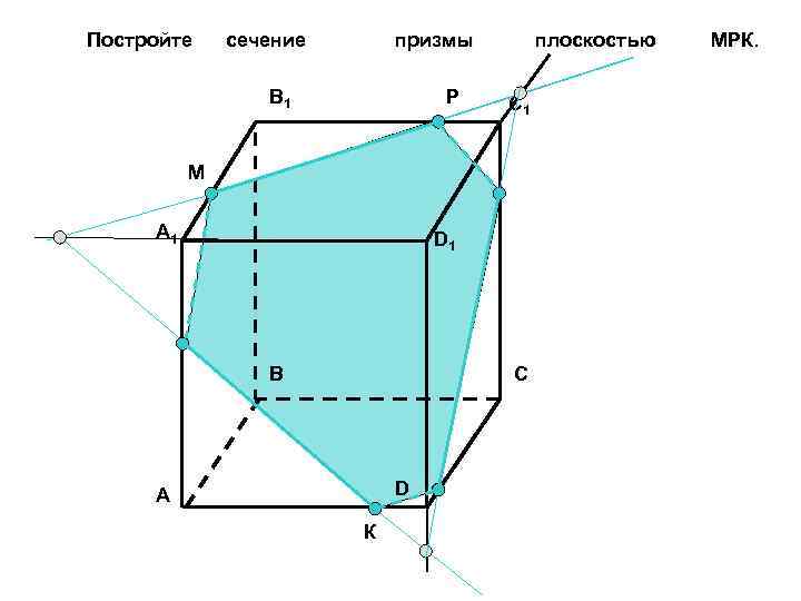 Постройте сечение призмы B 1 Р плоскостью C 1 М A 1 D 1