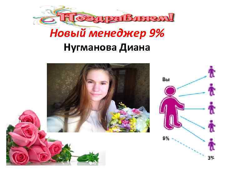Новый менеджер 9% Нугманова Диана 