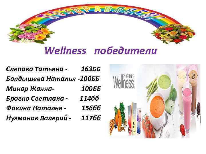 Wellness победители Слепова Татьяна 163 ББ Болдышева Наталья -100 ББ Минор Жанна 100 ББ