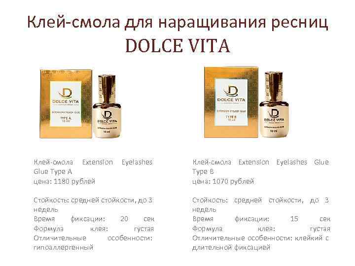 Клей-смола для наращивания ресниц DOLCE VITA Клей-смола Extension Eyelashes Glue Type A цена: 1180