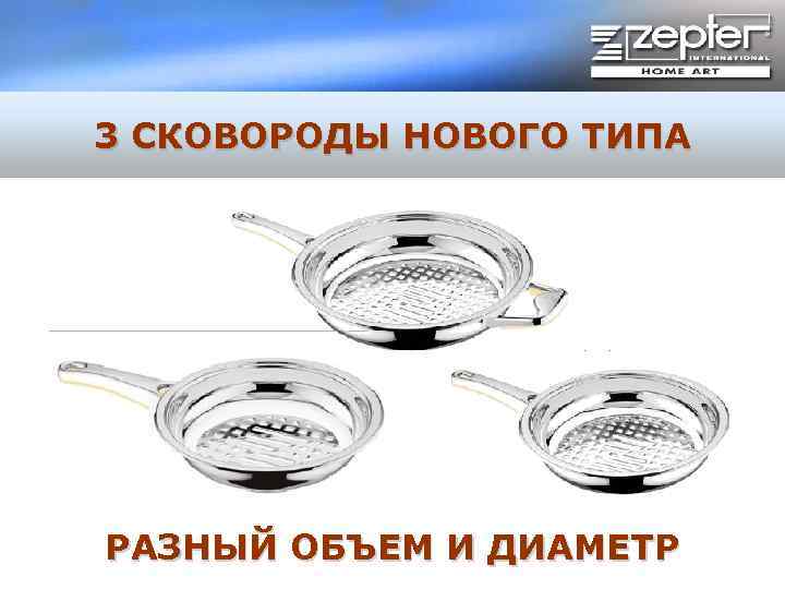 3 СКОВОРОДЫ НОВОГО ТИПА РАЗНЫЙ ОБЪЕМ И ДИАМЕТР 