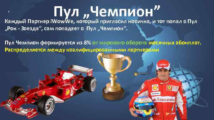 . Пул „Чемпион” Каждый Партнер i. Wow. We, который пригласил новичка, и тот попал