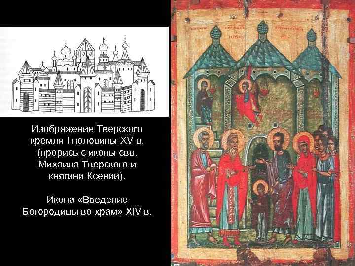 Изображение Тверского кремля I половины XV в. (прорись с иконы свв. Михаила Тверского и