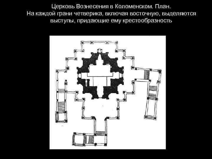 План церкви вознесения в коломенском