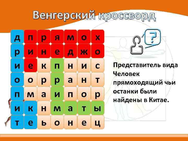 Венгерский кроссворд д р и о п и т п и е о м