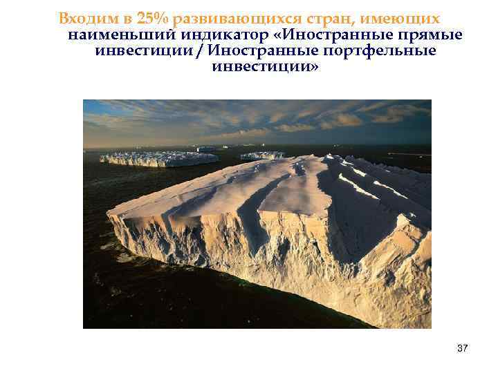 Входим в 25% развивающихся стран, имеющих наименьший индикатор «Иностранные прямые инвестиции / Иностранные портфельные