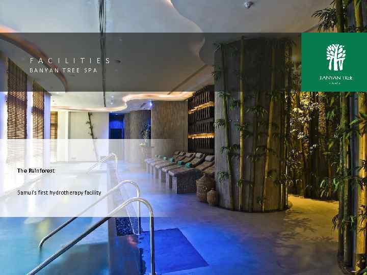 F A C I L I T I E S BANYAN TREE SPA The