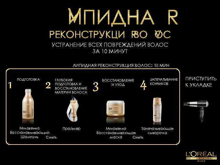 УСТРАНЕНИЕ ВСЕХ ПОВРЕЖДЕНИЙ ВОЛОС ЗА 10 МИНУТ ЛИПИДНАЯ РЕКОНСТРУКЦИЯ ВОЛОС: 10 МИН ПОДГОТОВКА ГЛУБОКАЯ