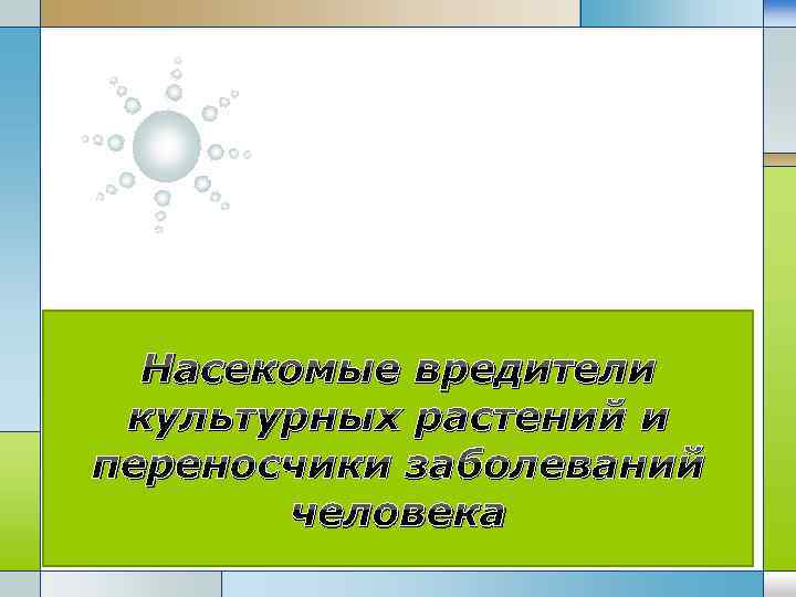 Насекомые вредители культурных растений и переносчики заболеваний человека LOGO 