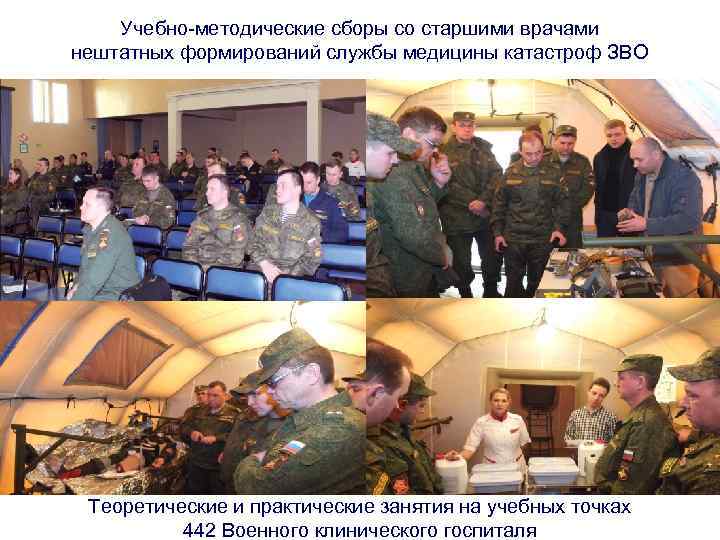 Учебно-методические сборы со старшими врачами нештатных формирований службы медицины катастроф ЗВО Теоретические и практические