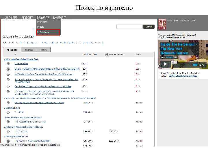 Поиск по издателю 