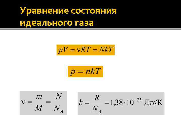 Уравнение состояния идеального газа 