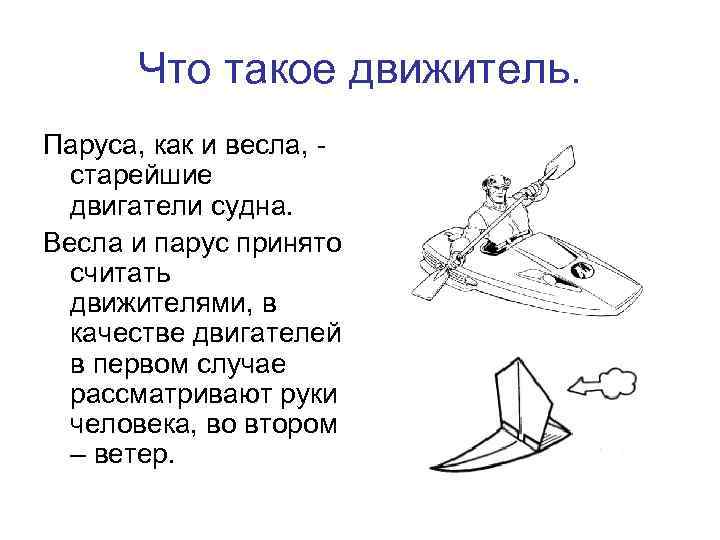 Что такое движитель. Паруса, как и весла, старейшие двигатели судна. Весла и парус принято