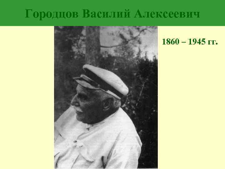 Городцов Василий Алексеевич 1860 – 1945 гг. 