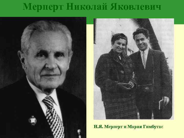 Мерперт Николай Яковлевич Н. Я. Мерперт и Мария Гимбутас 