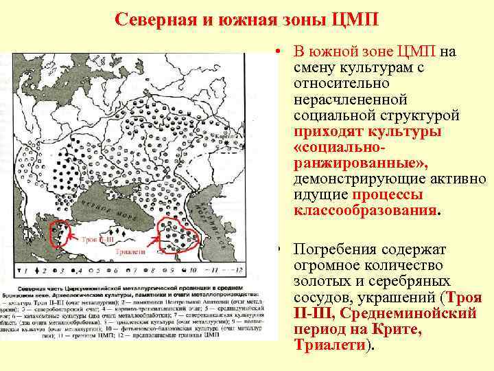 Северная и южная зоны ЦМП • В южной зоне ЦМП на смену культурам с