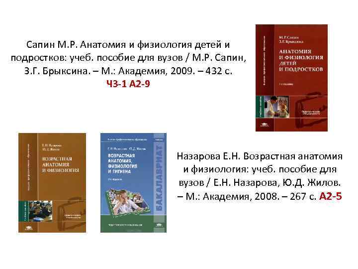 Возрастная анатомия и физиология тесты с ответами