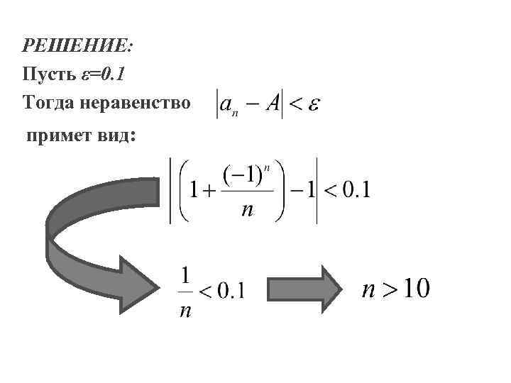 РЕШЕНИЕ: Пусть ε=0. 1 Тогда неравенство примет вид: 