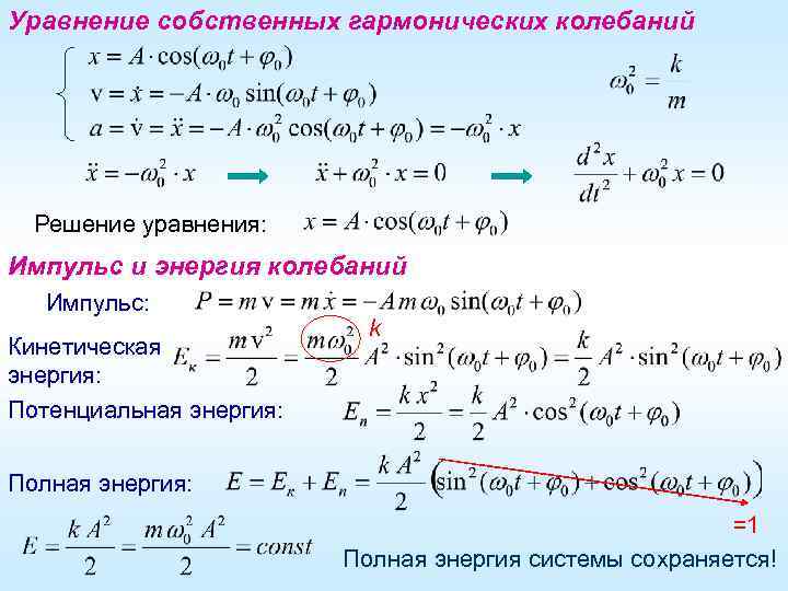 Уравнение гармонического электрического