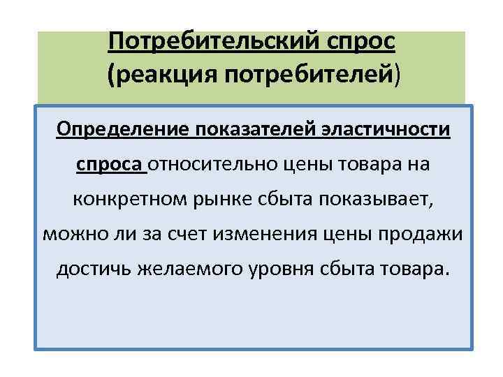 Потребительский спрос группы