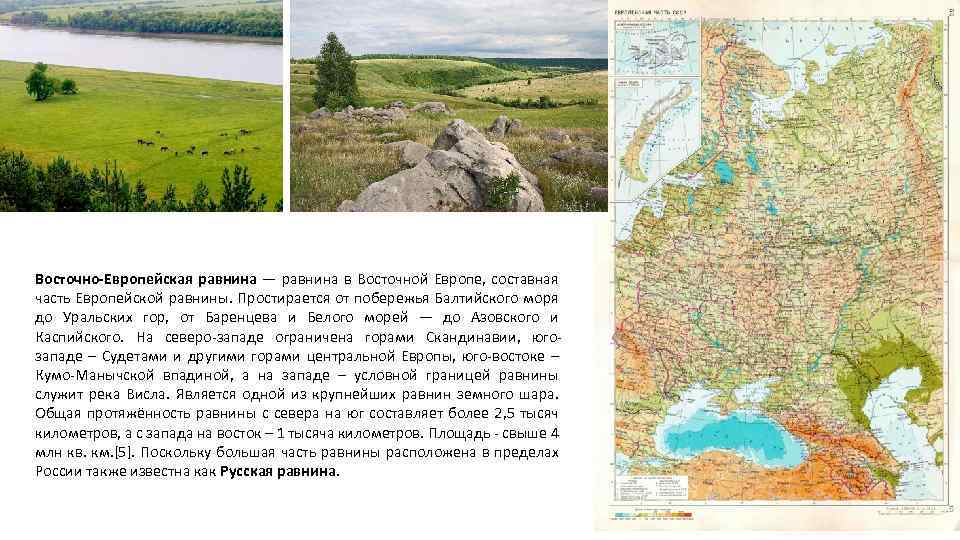 Восточно-Европейская равнина — равнина в Восточной Европе, составная часть Европейской равнины. Простирается от побережья