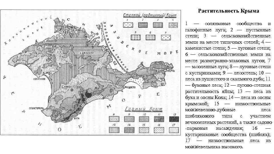 Карта растительности крыма